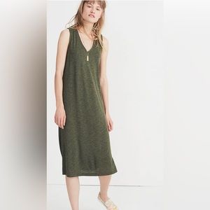 NWOT- Madewell v-neck jersey tank. Color olive green. Size XS